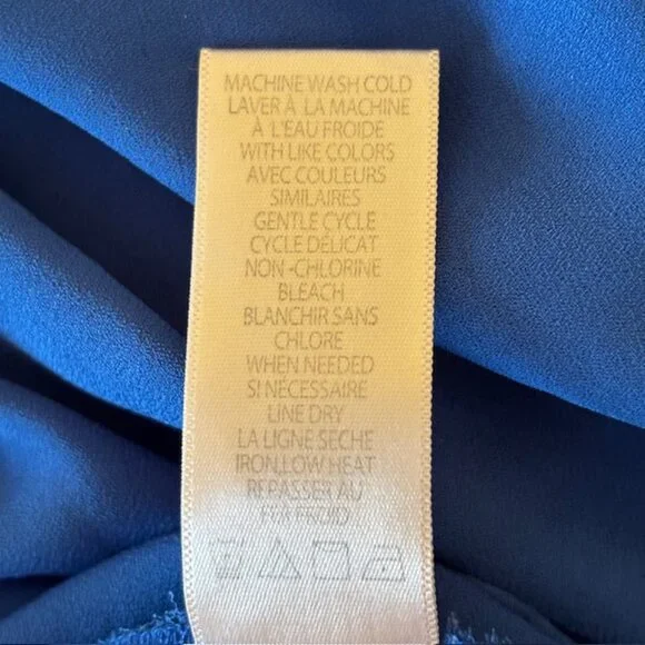 Max Studio Royal Blue Floral Smocked Tiered Mini Dress w/Flutter Sleeves Size S - Picture 10 of 10